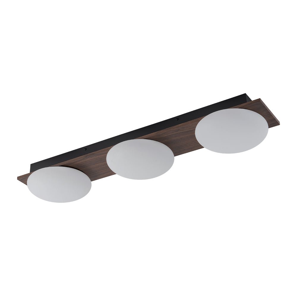 3-Light Dimmable LED Rustic Linear Flush Mount Light