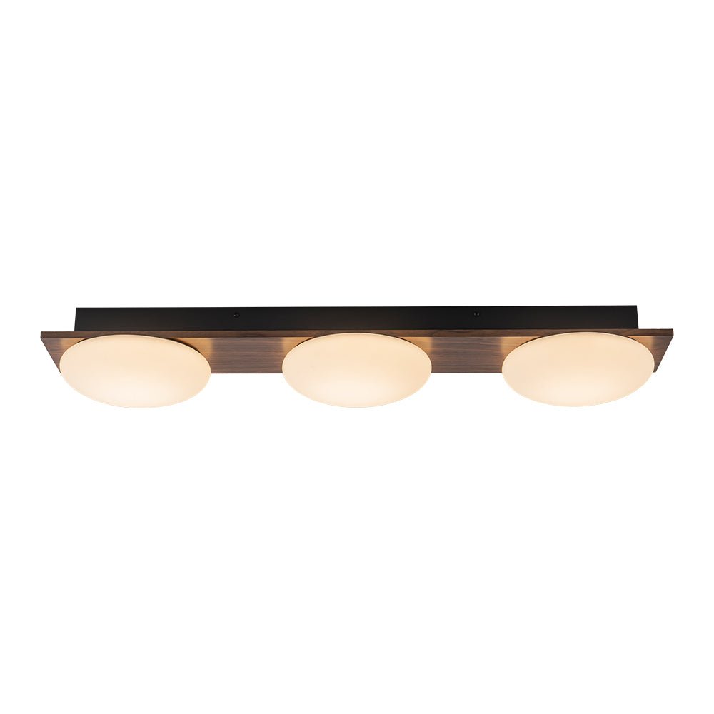 3-Light Dimmable LED Rustic Linear Flush Mount Light