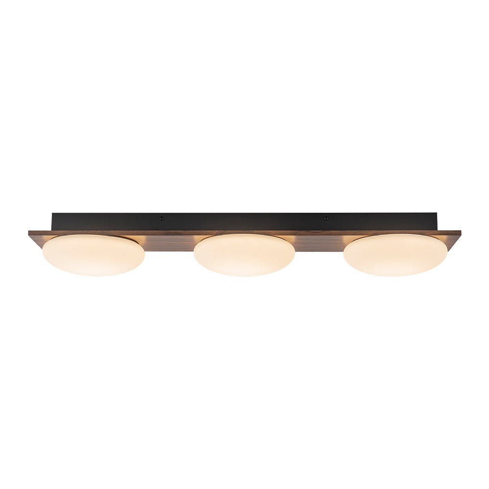3-Light Dimmable LED Rustic Linear Flush Mount Light
