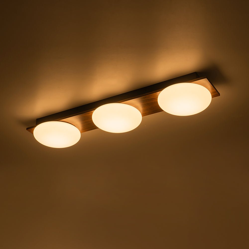 3-Light Dimmable LED Rustic Linear Flush Mount Light