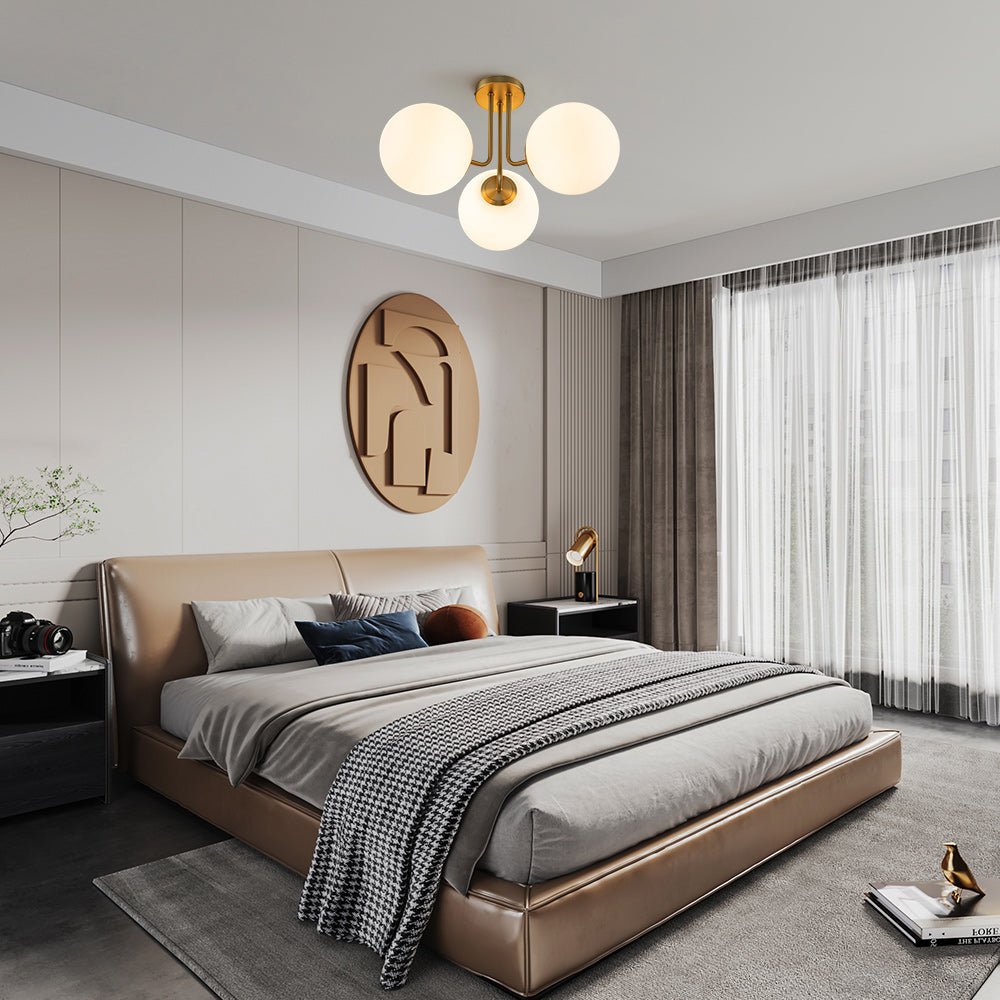 3-Light Frosted Glass Globe Ceiling Light