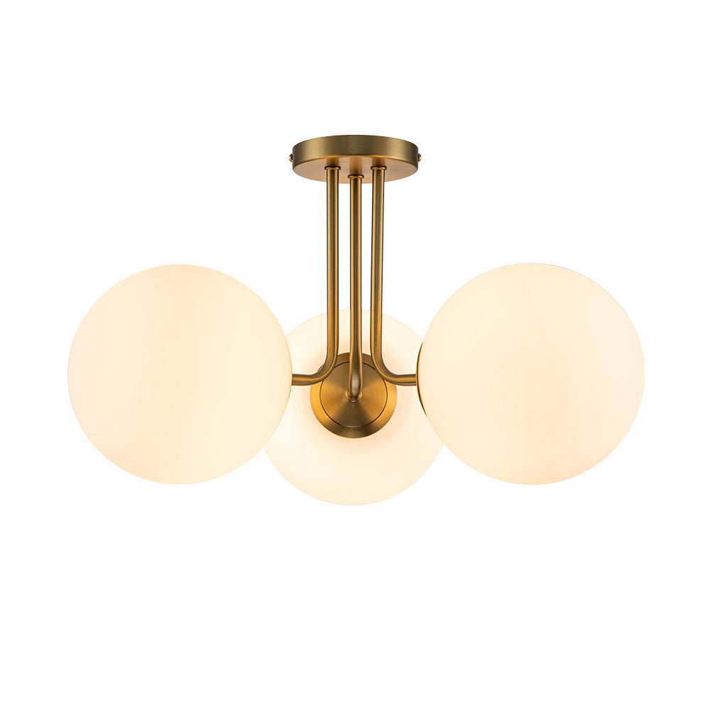 3-Light Frosted Glass Globe Ceiling Light