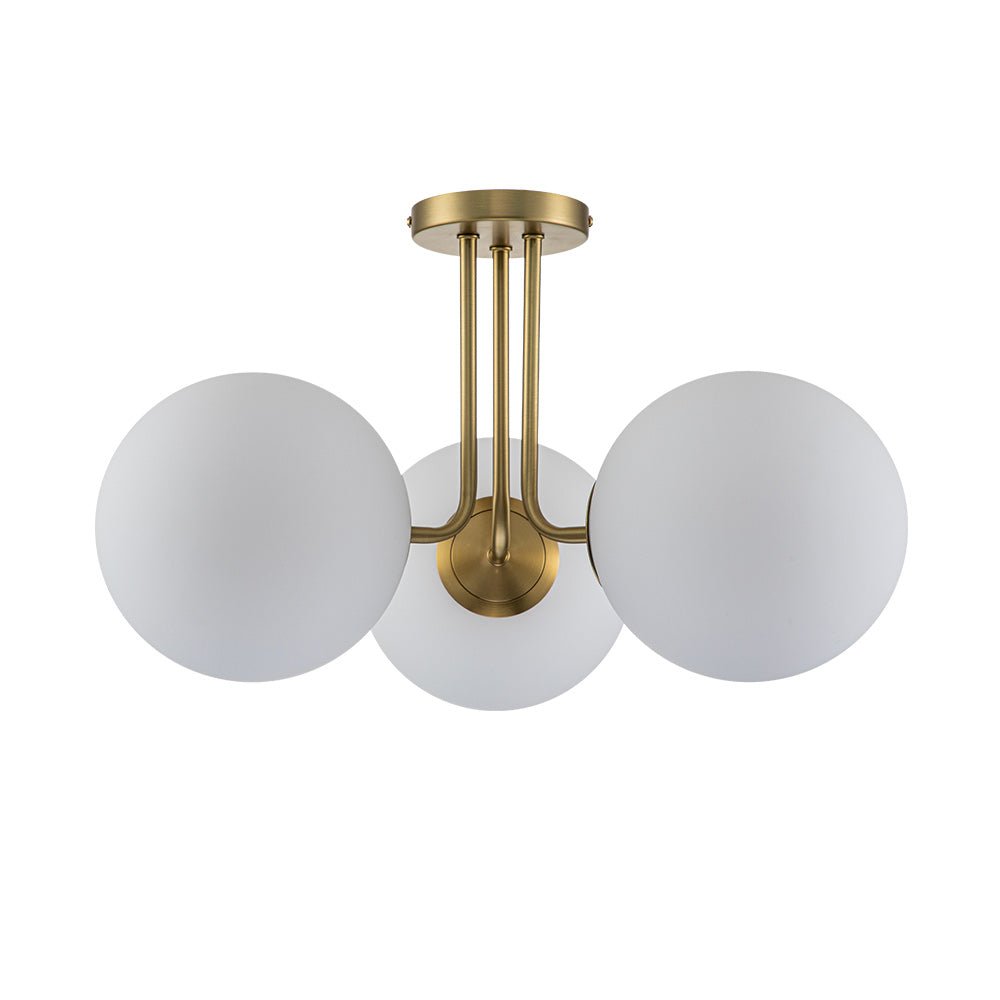 3-Light Frosted Glass Globe Ceiling Light