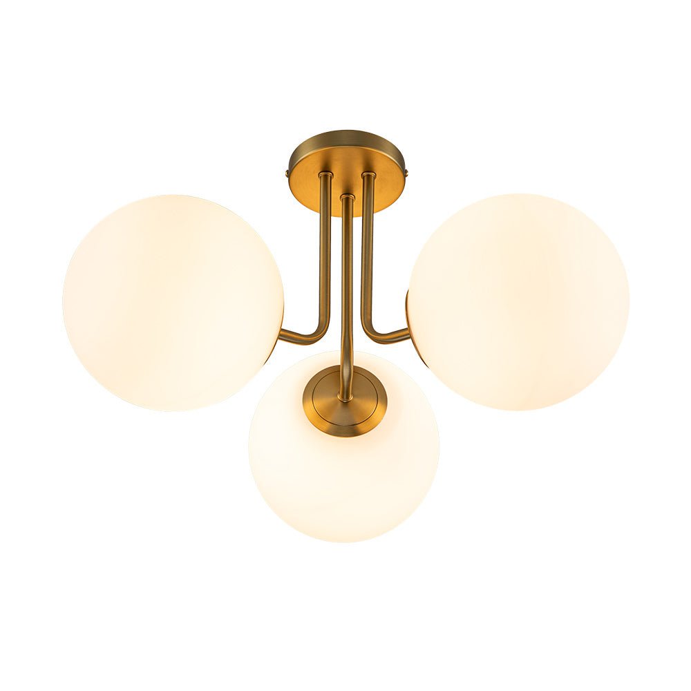 3-Light Frosted Glass Globe Ceiling Light