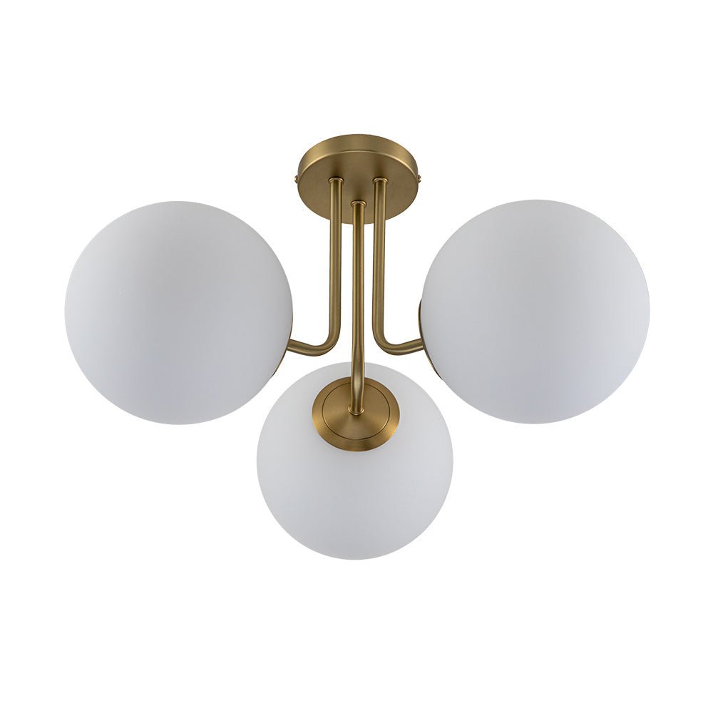 3-Light Frosted Glass Globe Ceiling Light