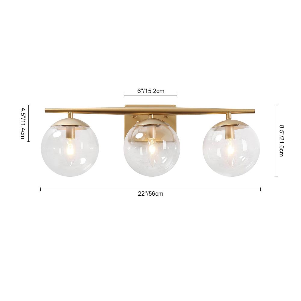 3-light Globe Vanity Wall Light