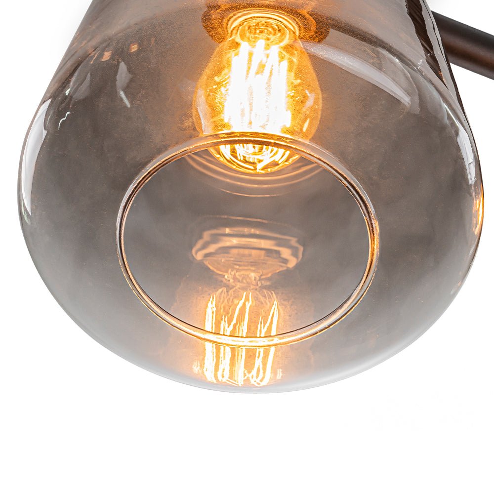 3-Light Gradual Smoked Glass Shade Linear Island Pendant