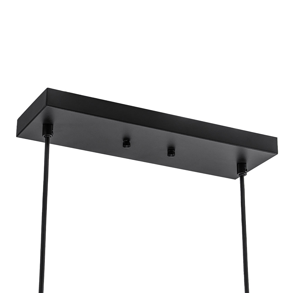 3-Light Gradual Smoked Glass Shade Linear Island Pendant