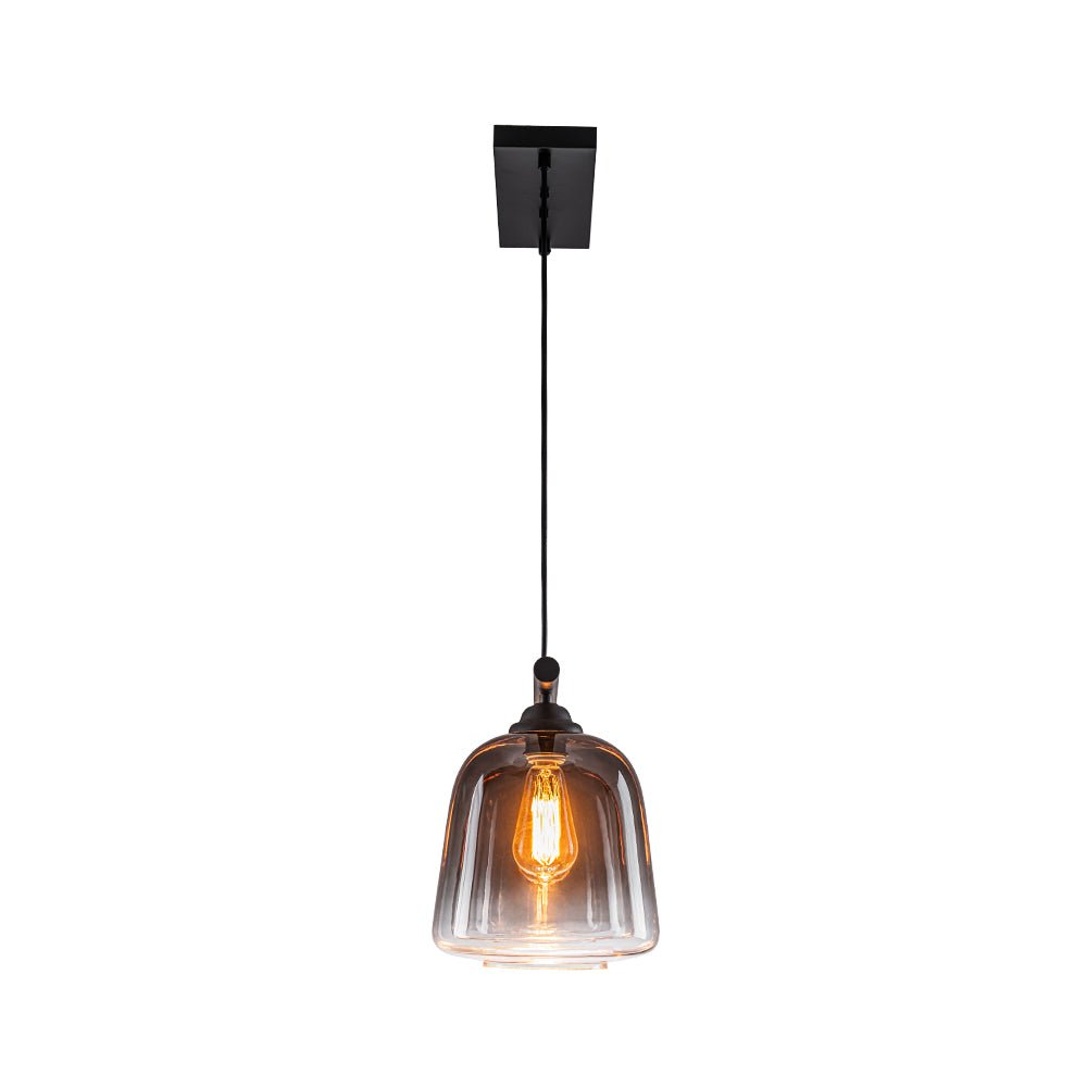 3-Light Gradual Smoked Glass Shade Linear Island Pendant