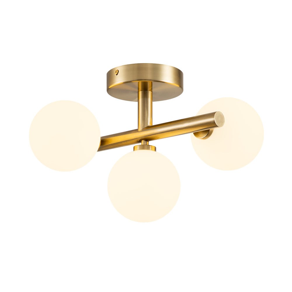 3-light Opal Glass Bubble Semi Flush Mount