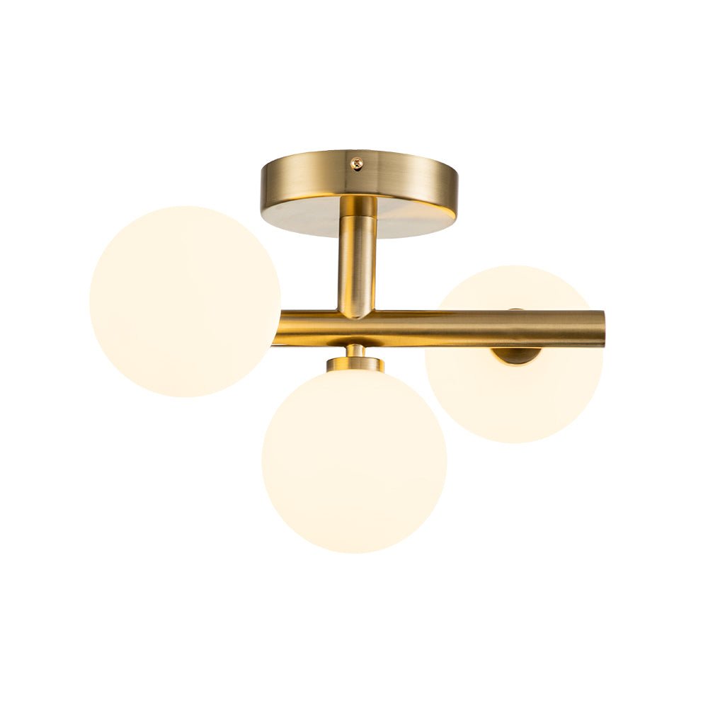 3-light Opal Glass Bubble Semi Flush Mount