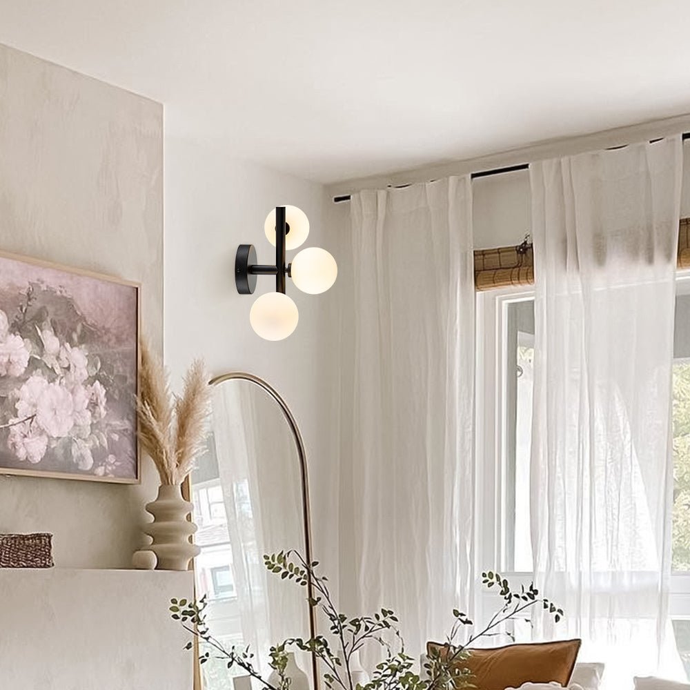 3-light Opal Glass Bubble Semi Flush Mount