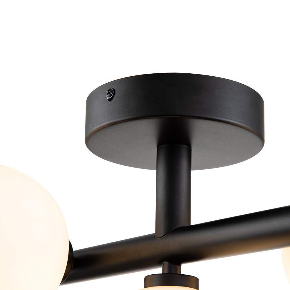 3-light Opal Glass Bubble Semi Flush Mount