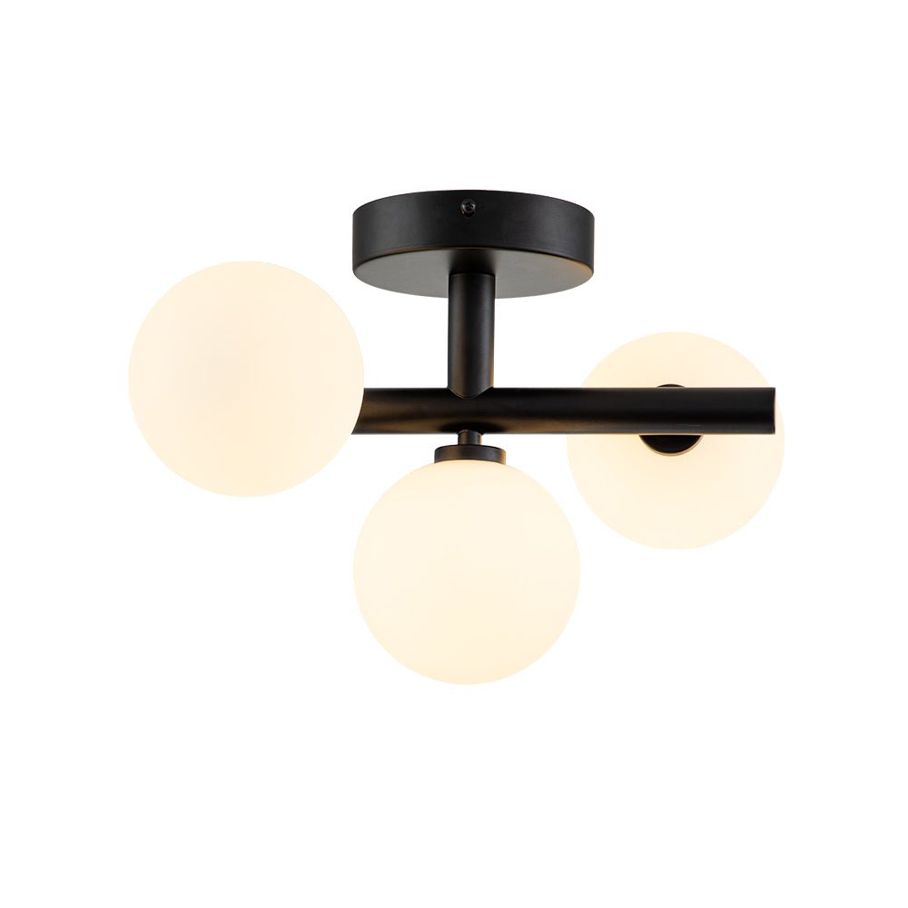3-light Opal Glass Bubble Semi Flush Mount