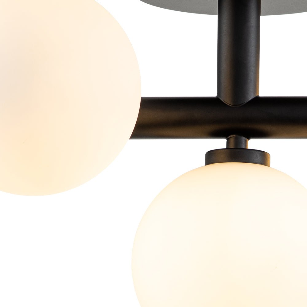 3-light Opal Glass Bubble Semi Flush Mount