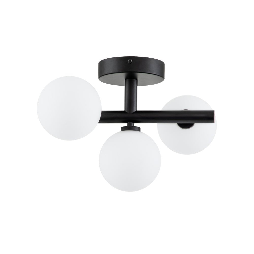 3-light Opal Glass Bubble Semi Flush Mount