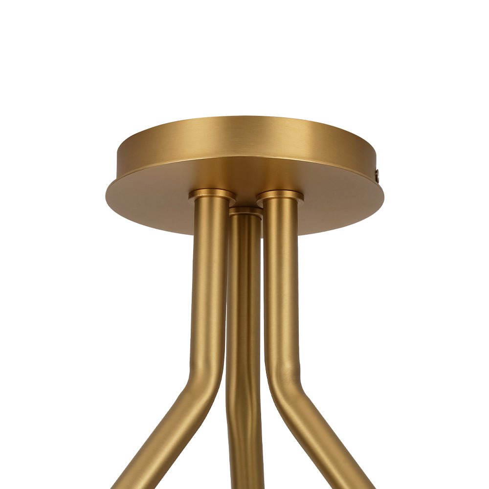3-Light Opal Glass Sphere Semi Flush Mount Light