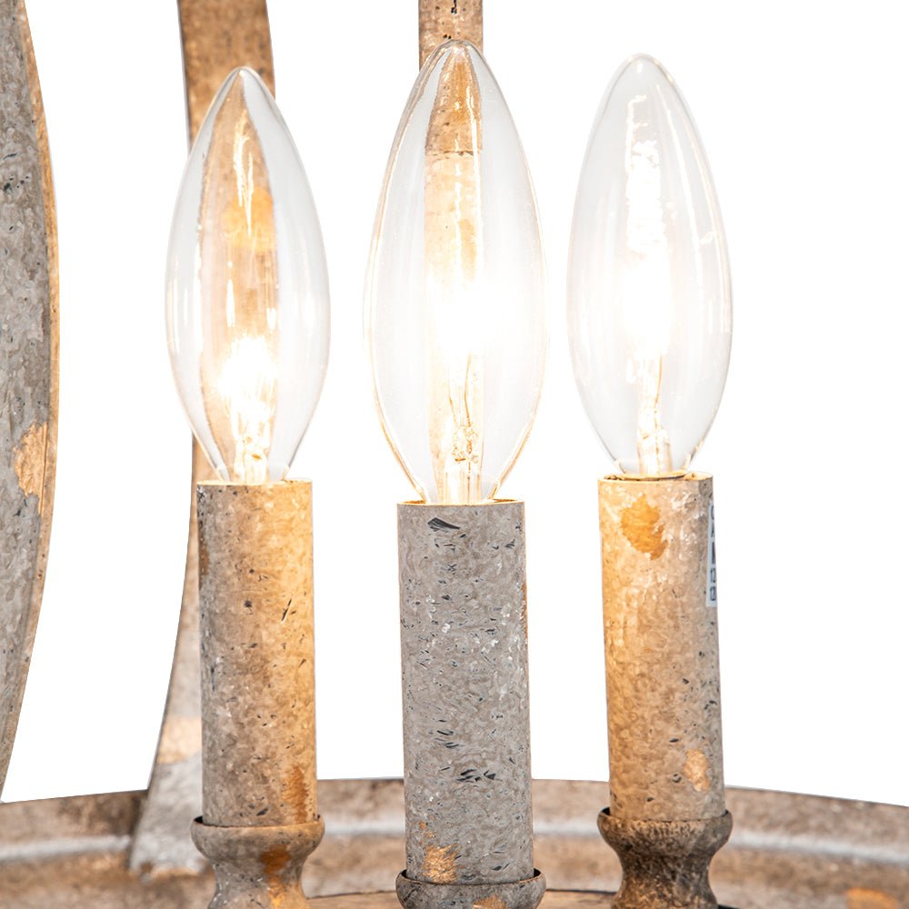 3-Light Shabby Chic Rusty Lantern Pendant Light