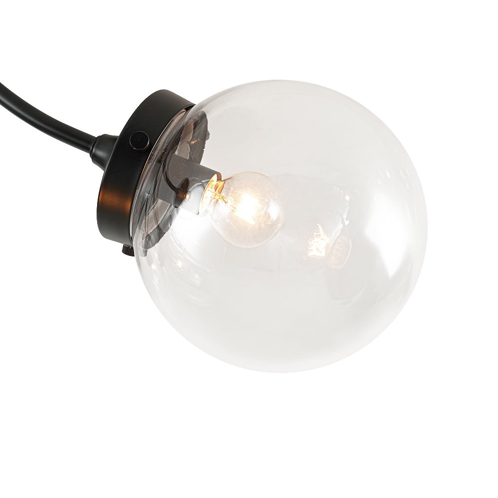 4-Light Bloom Clear Glass Globe Semi Flush Mount