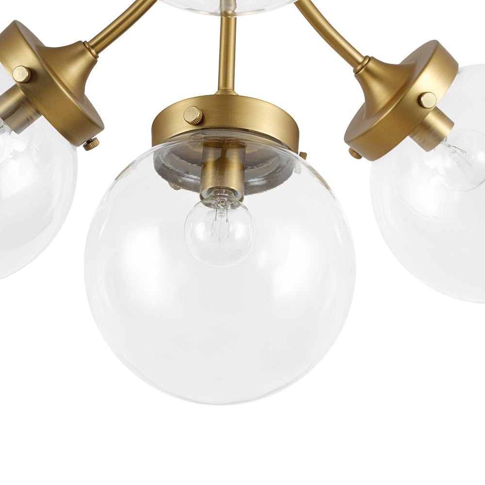 4-Light Bloom Clear Glass Globe Semi Flush Mount
