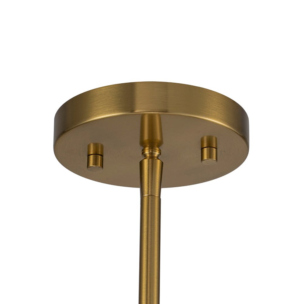 4-Light Brass White Linen Wide Drum Cage Pendant Light