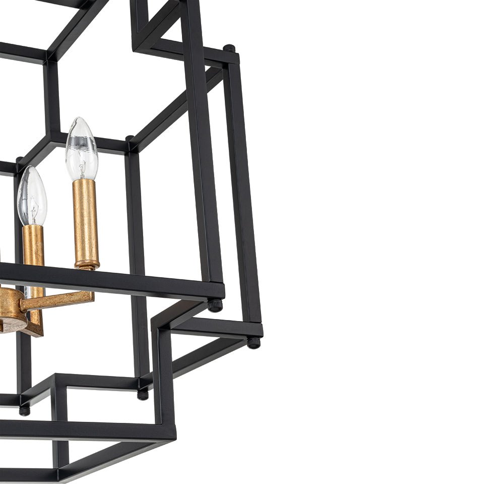 4-Light Candle Style Square Lantern Pendant Light