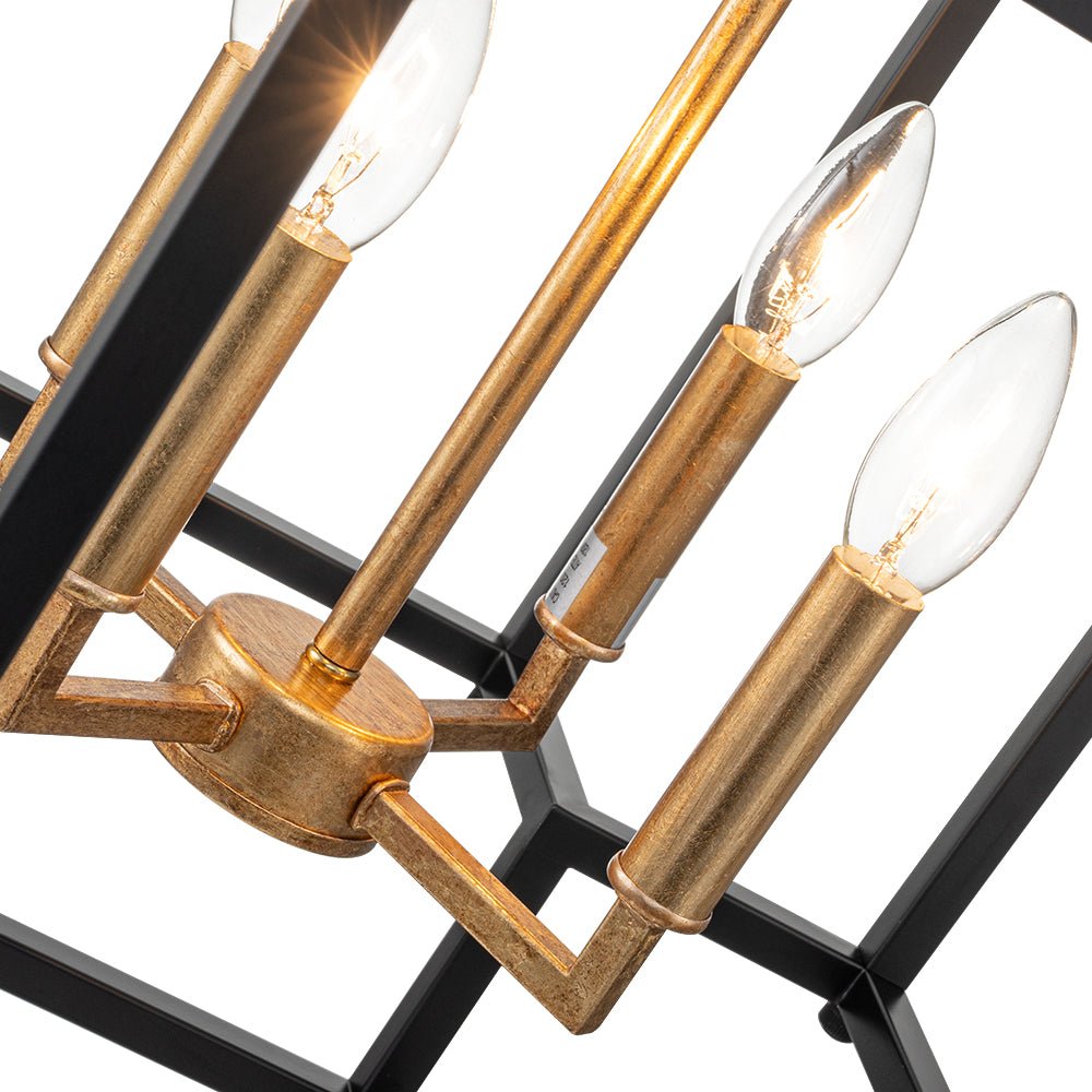 4-Light Candle Style Square Lantern Pendant Light
