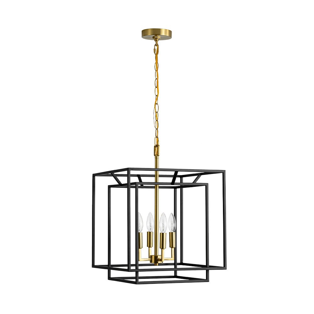 4-Light Candle Style Tiered Square Lantern Pendant