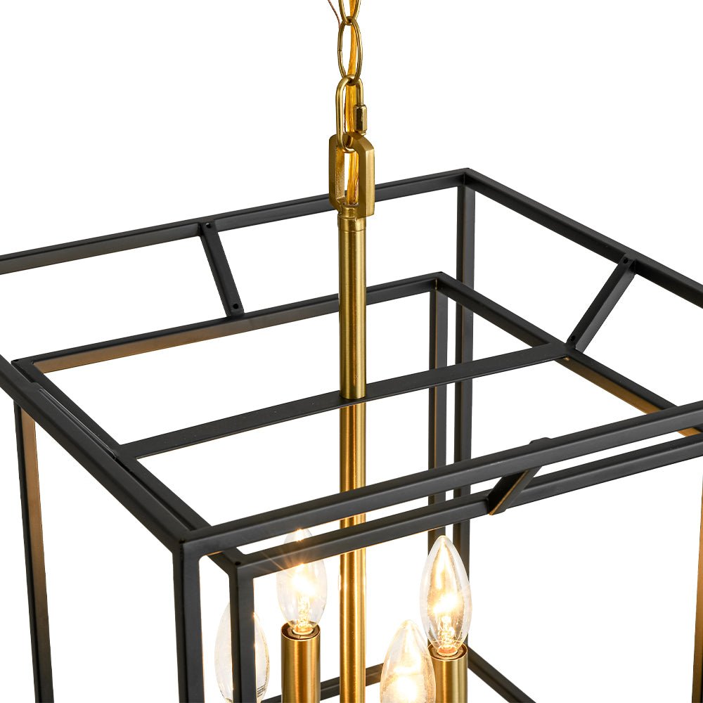 4-Light Candle Style Tiered Square Lantern Pendant