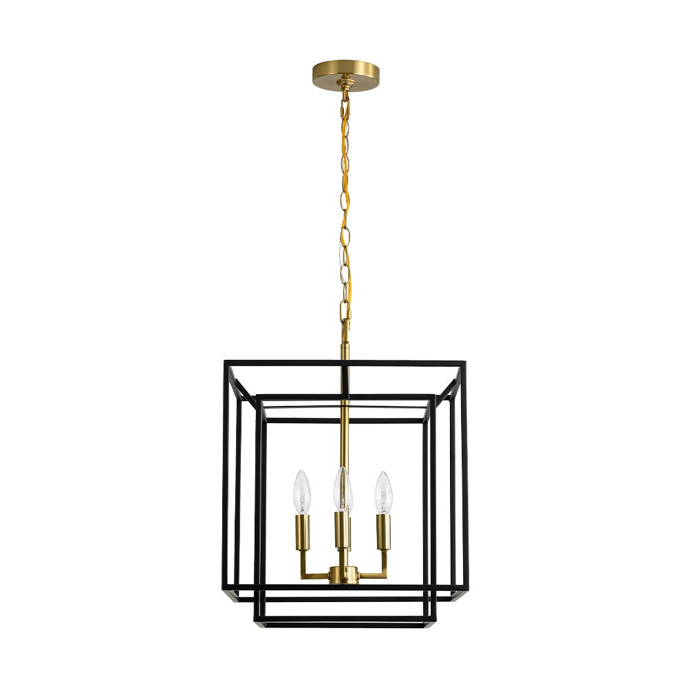 4-Light Candle Style Tiered Square Lantern Pendant