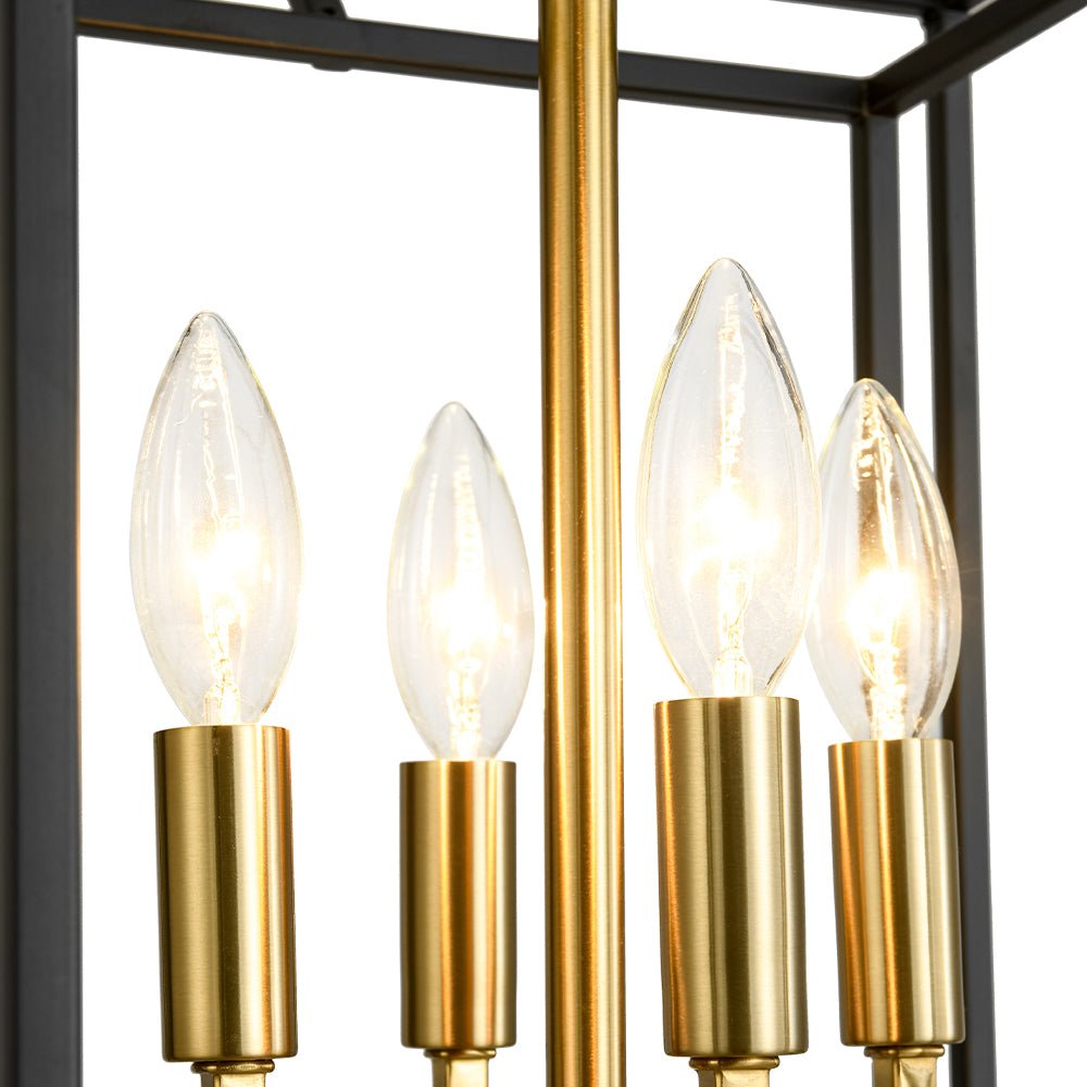 4-Light Candle Style Tiered Square Lantern Pendant