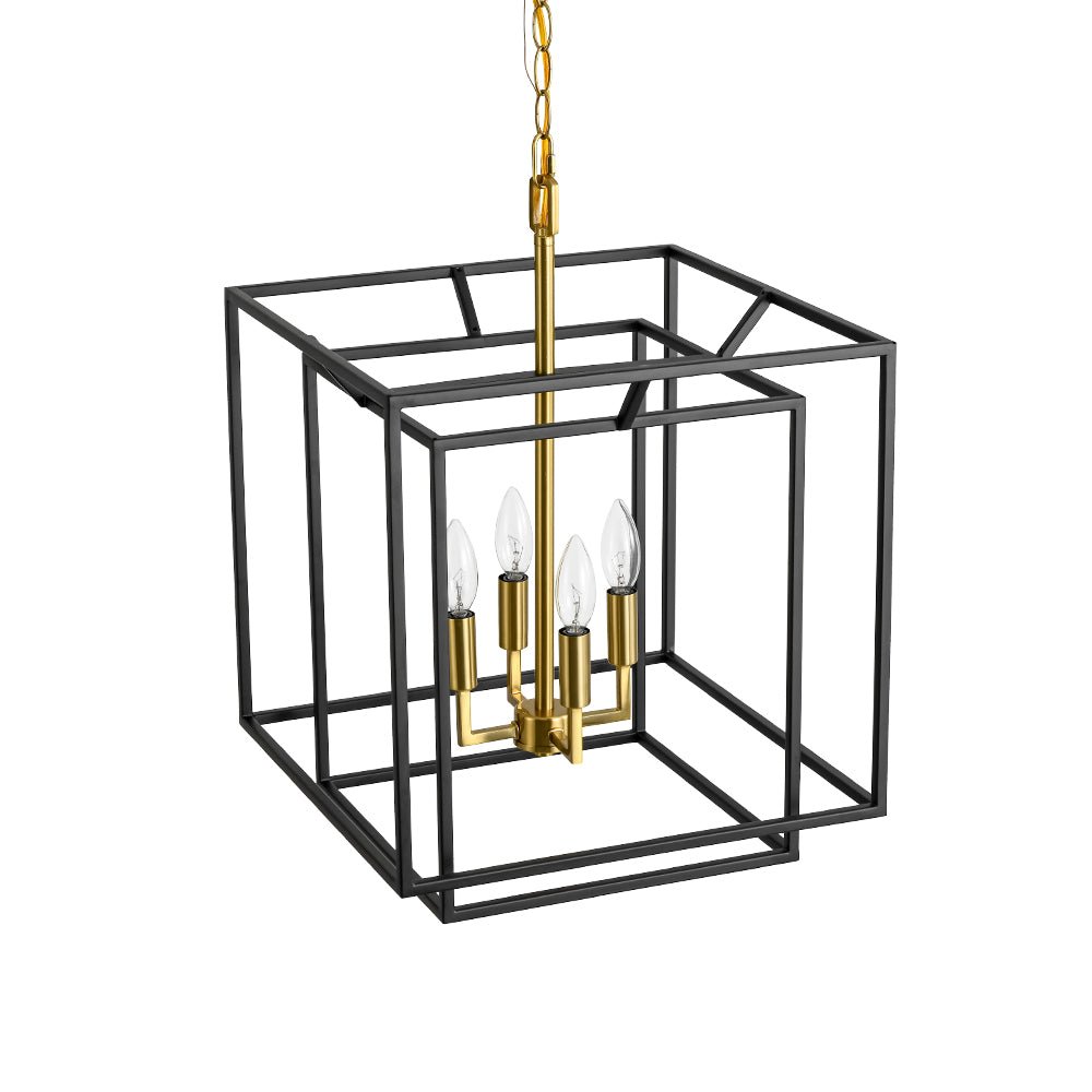 4-Light Candle Style Tiered Square Lantern Pendant