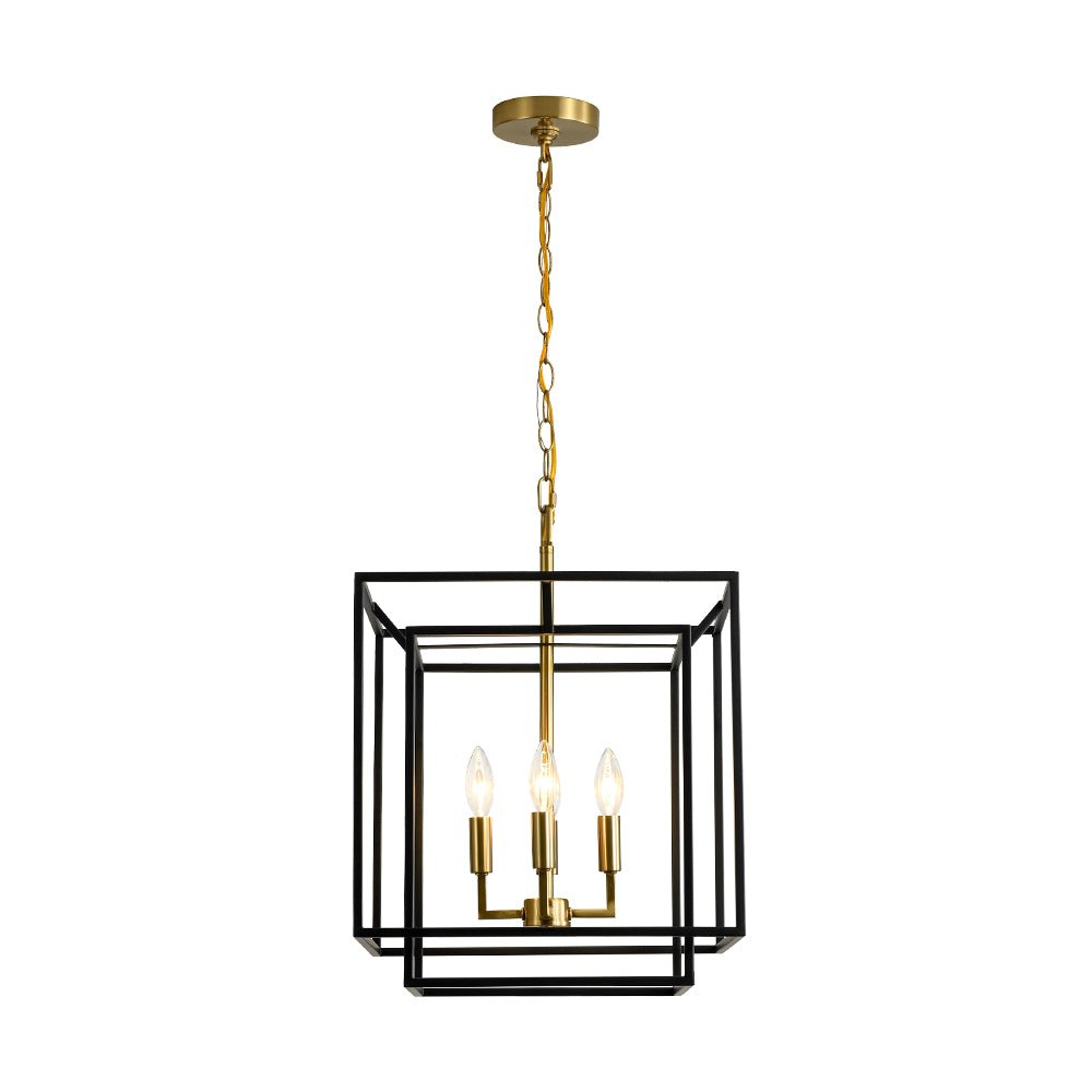 4-Light Candle Style Tiered Square Lantern Pendant