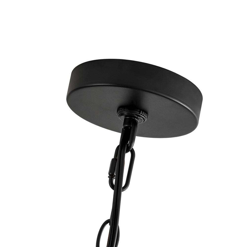 4-light Farmhouse Candle Style Black Lantern Pendant Light