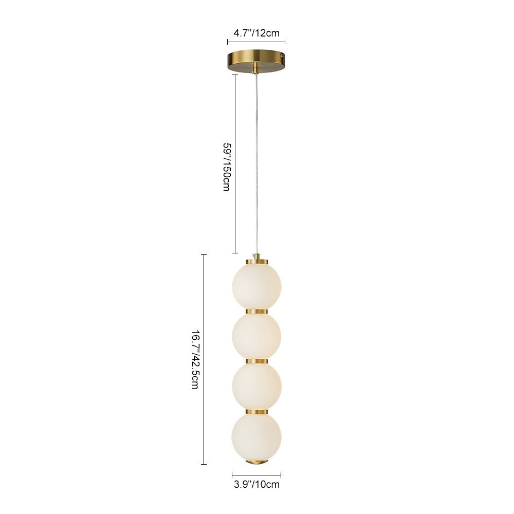 4-Light LED Frosted Glass Strand Globe Pendant Light