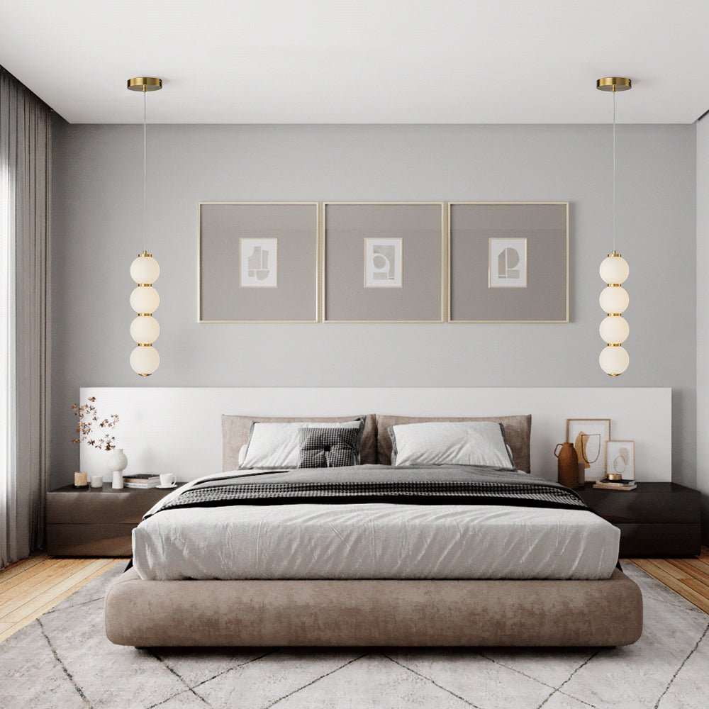 4-Light LED Frosted Glass Strand Globe Pendant Light