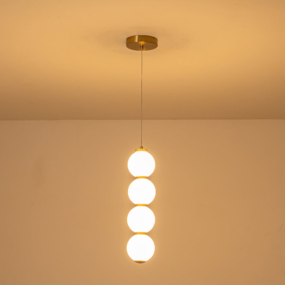 4-Light LED Frosted Glass Strand Globe Pendant Light