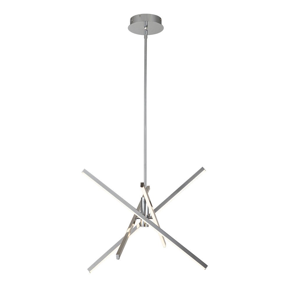4-Light Dimmable LED Tube Sputnik Chandelier