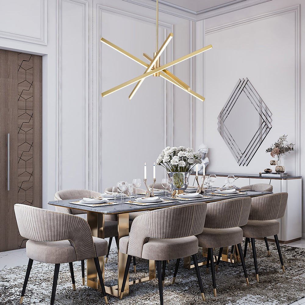4-Light Dimmable LED Tube Sputnik Chandelier