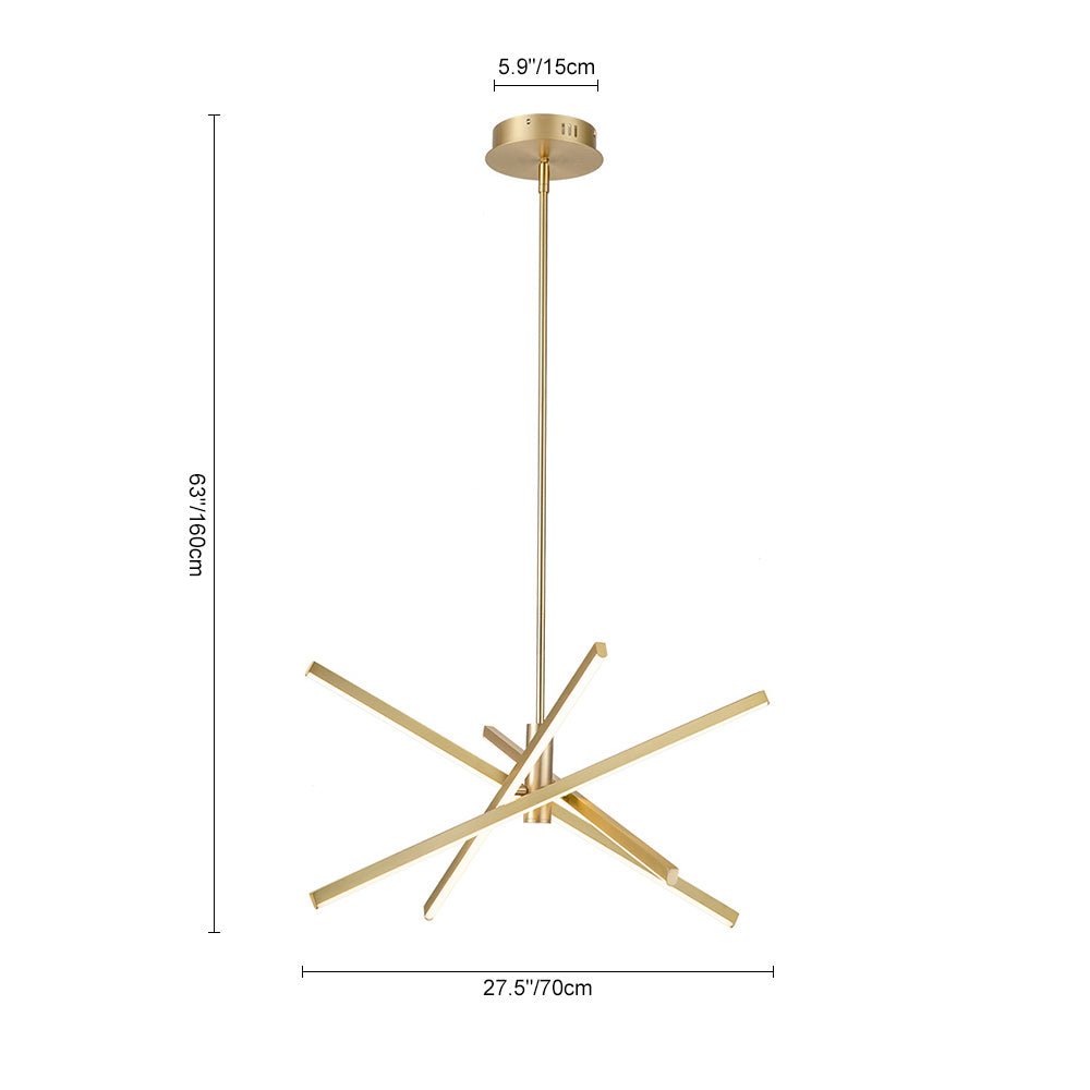 4-Light Dimmable LED Tube Sputnik Chandelier