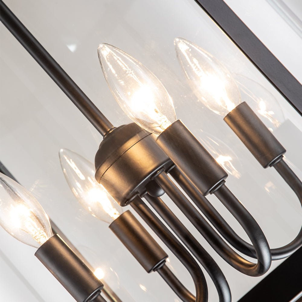 4-Light Manor Glass Wide Cylinder Lantern Pendant Light
