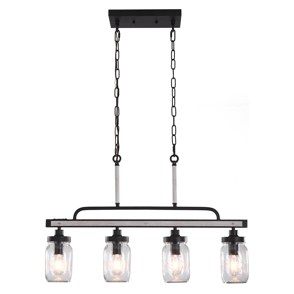4-light Mason Jar Island Pendant