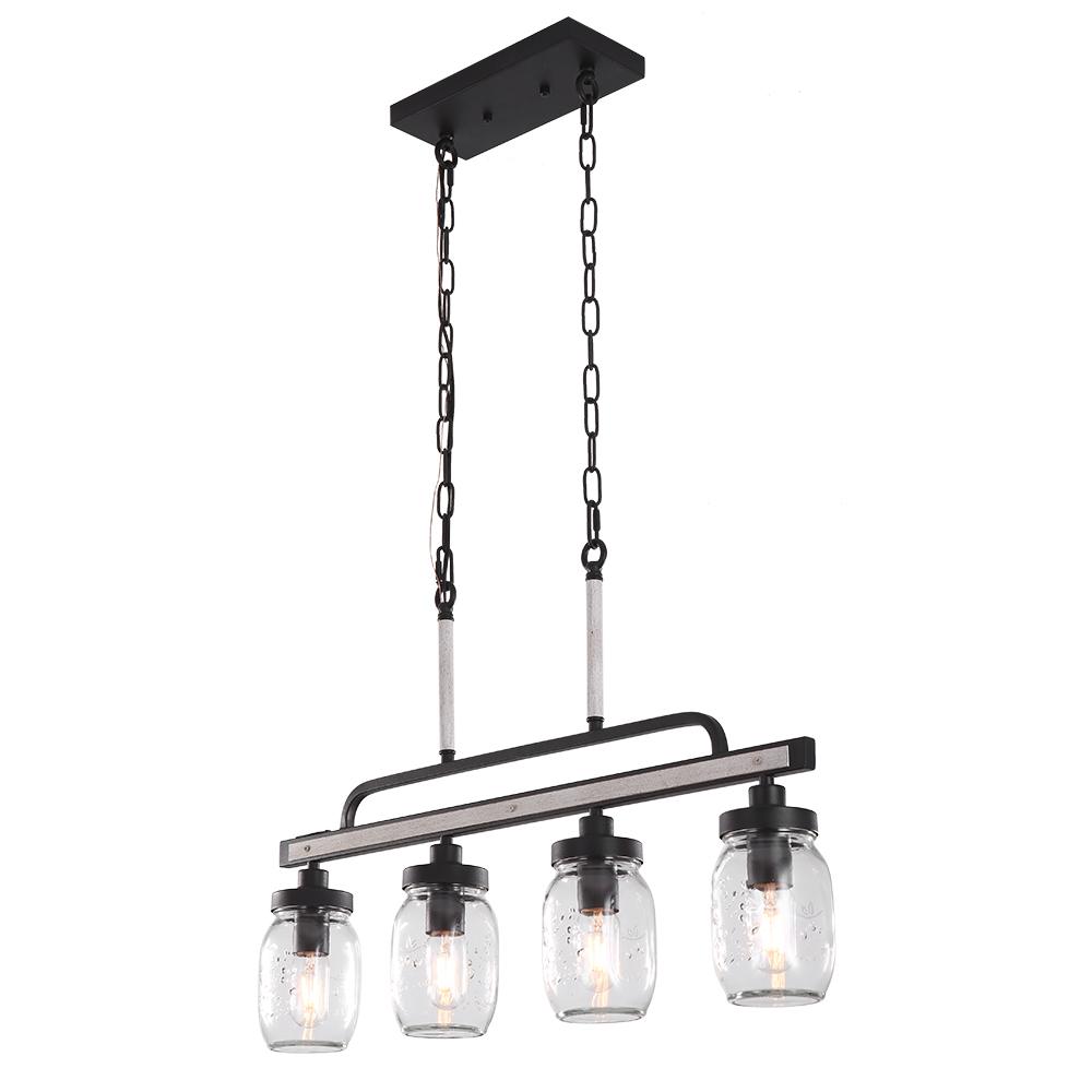 4-light Mason Jar Island Pendant