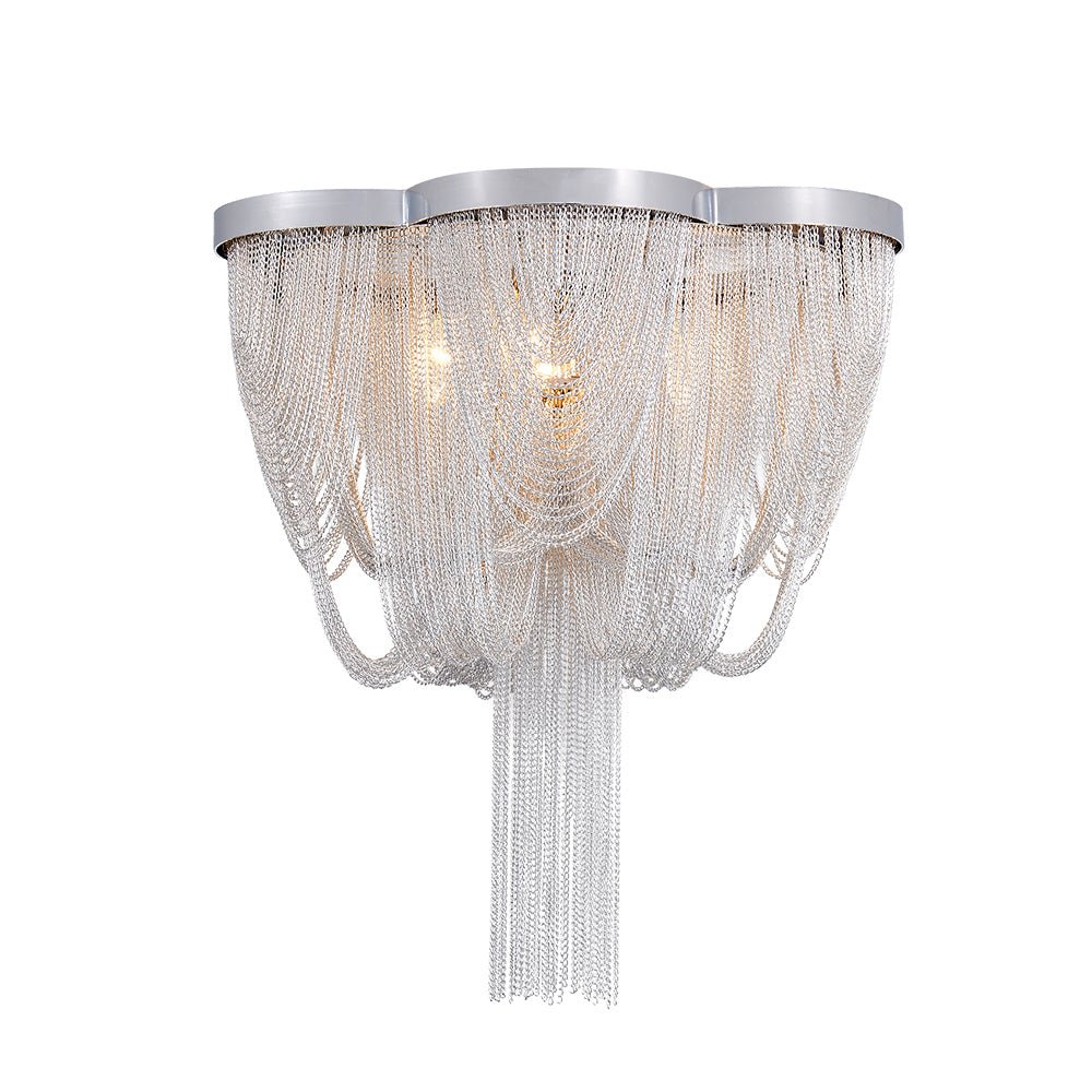 5-Light Empire Chain Tassel Flush Mount Ceiling Light