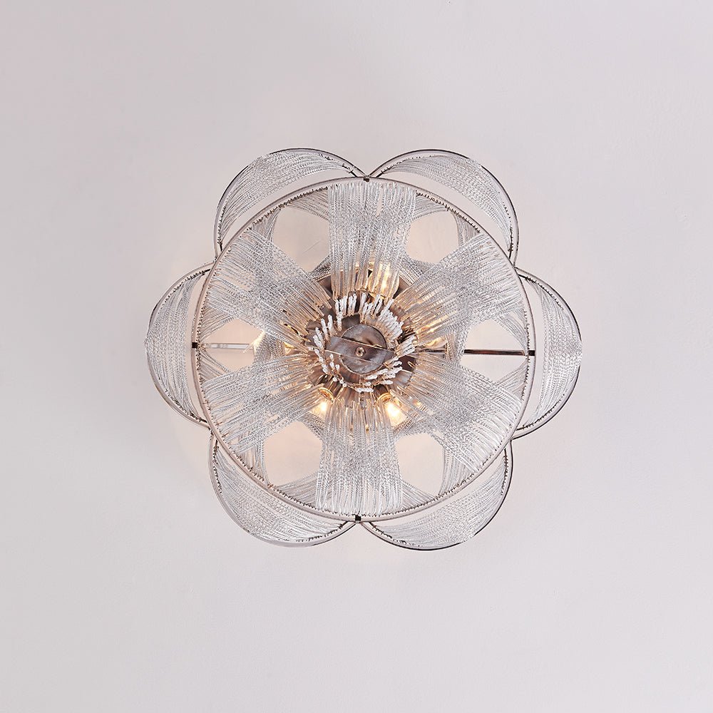 5-Light Empire Chain Tassel Flush Mount Ceiling Light