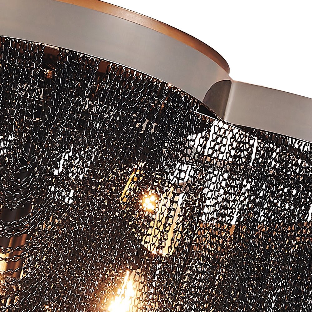 5-Light Empire Chain Tassel Flush Mount Ceiling Light