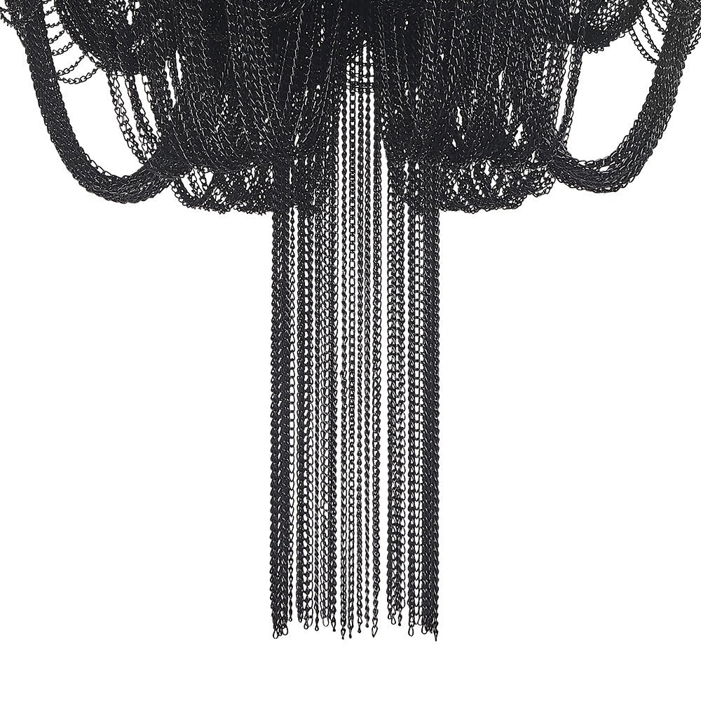 5-Light Empire Chain Tassel Flush Mount Ceiling Light