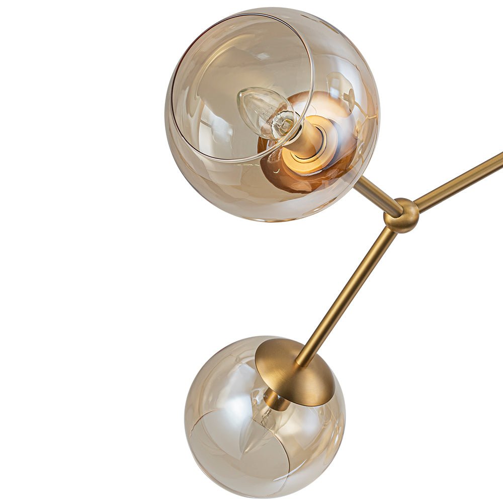 6-Light Amber Glass Globe Branch Sputnik Chandelier