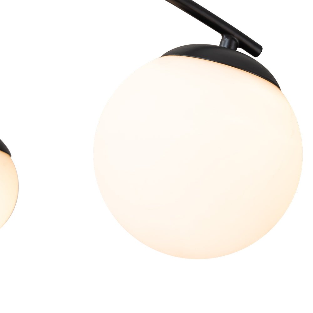 6-Light Milky Glass Globe Linear Sputnik Ceiling Light
