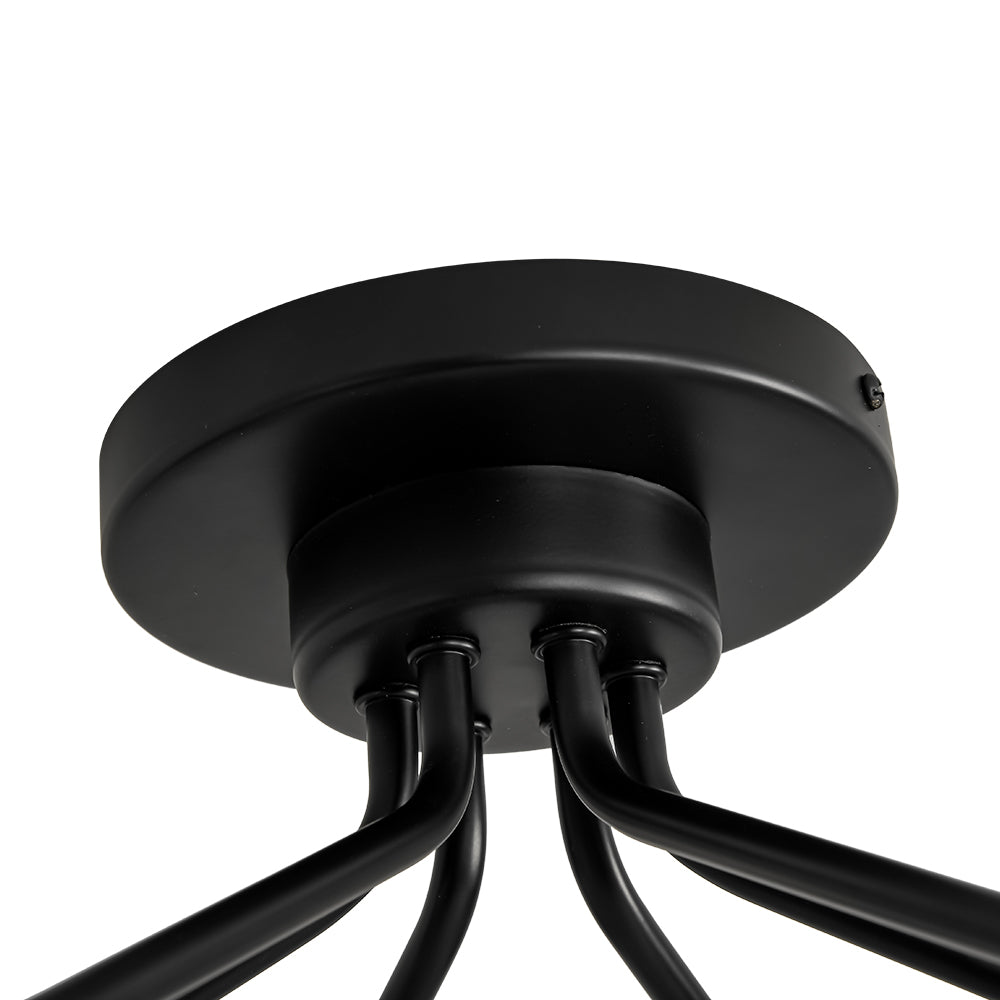 6-Light Opal Glass Globe Sputnik Semi Flush Mount